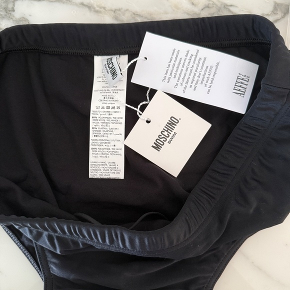 MOSCHINO Milano Black & Gold Swim Briefs Size: L - NWT - Picture 3 of 5